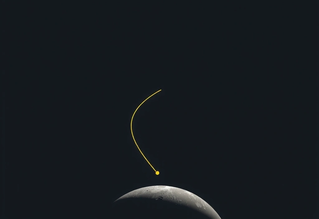 Abstrakcyjna złota linia i punkt na ciemnym tle