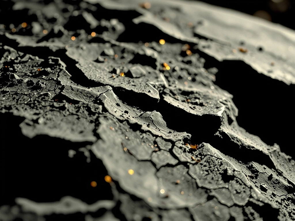 Sieć pęknięć w złocie